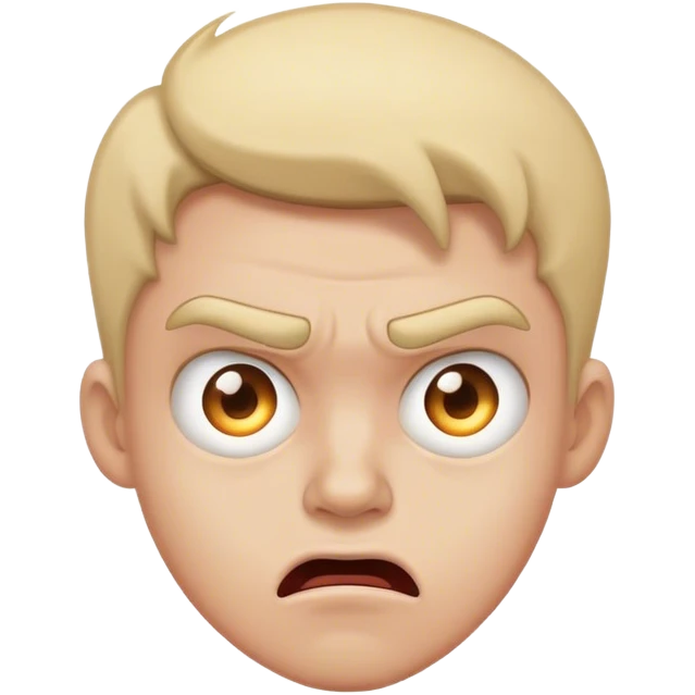 mad face and confused emoji