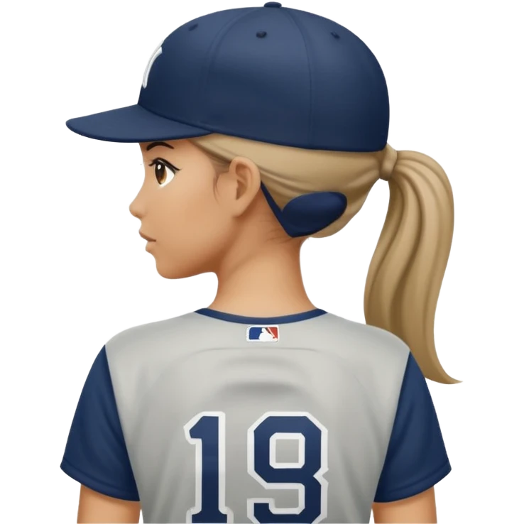 New york yankees hat tan skin girl hair back emoji