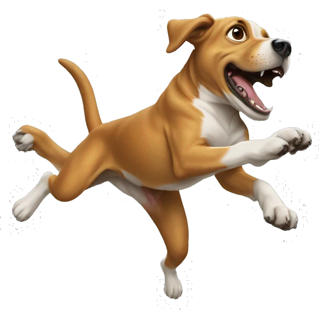Dog jumping over lizard  emoji