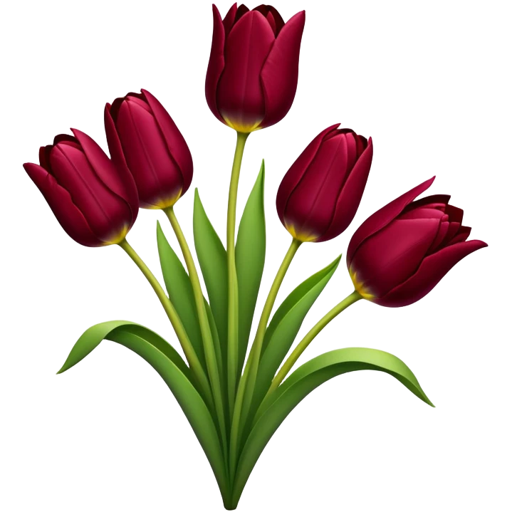 Tulips maroon emoji