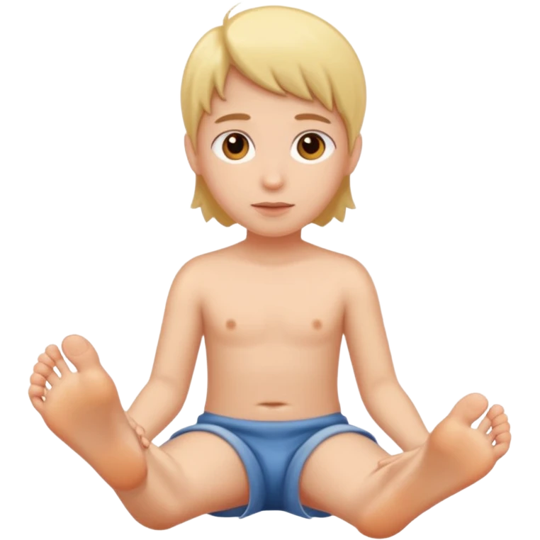 Innocent face with feet emoji