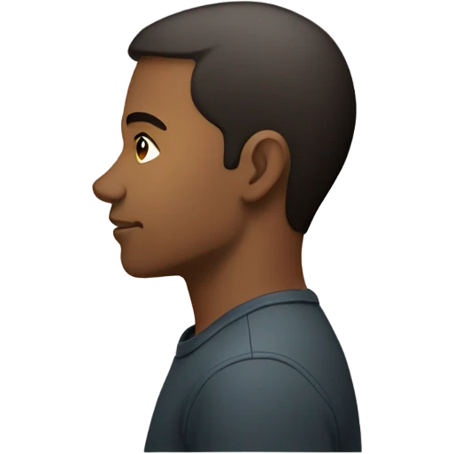 25 year old Man side profile looking sideways emoji