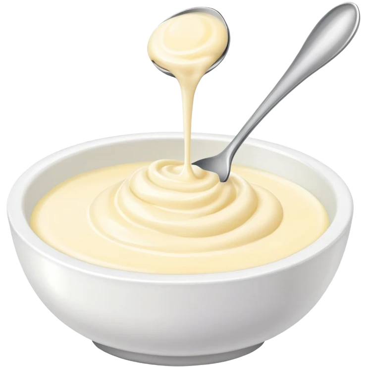 garlic mayonnaise sauce in a bowl with a spoon emoji