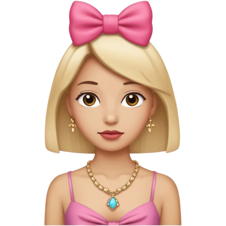 Person with necklace and bow emoji