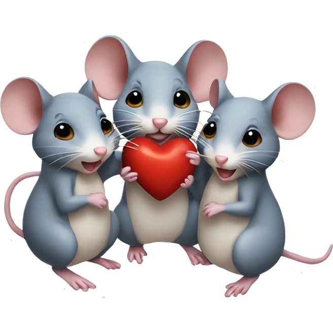 three mice forming heart emoji