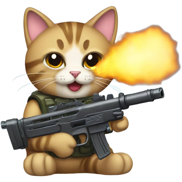 Cat with Minigun emoji