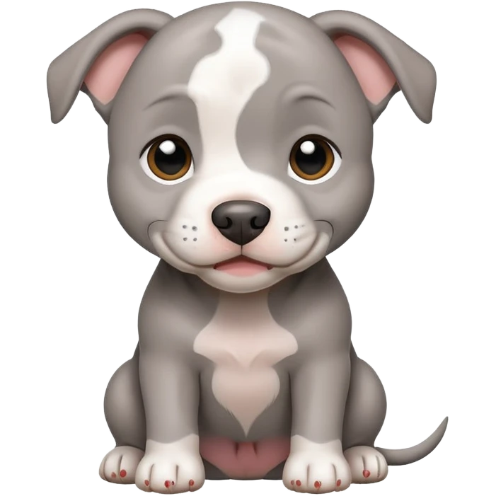 Un perrito pitbull gris feliz emoji