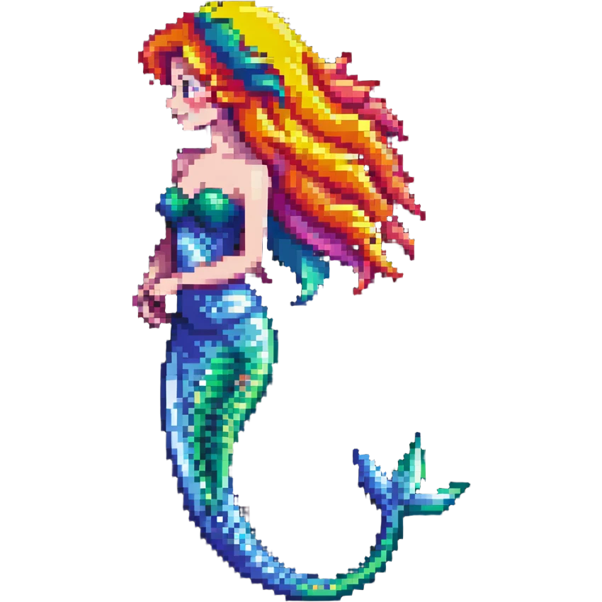 Mermaid with colorful tail emoji