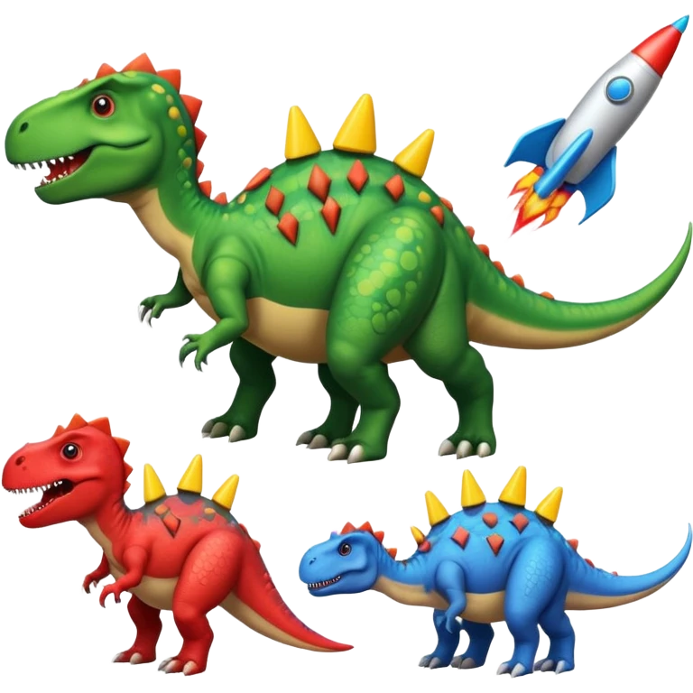 Dinosaurs with Rockets emoji
