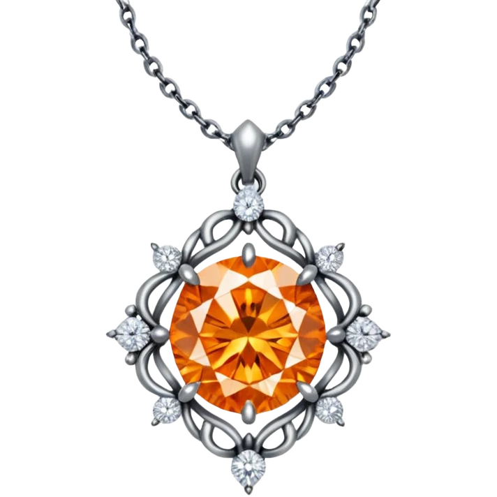 fantasy magic orange necklace diamond emoji