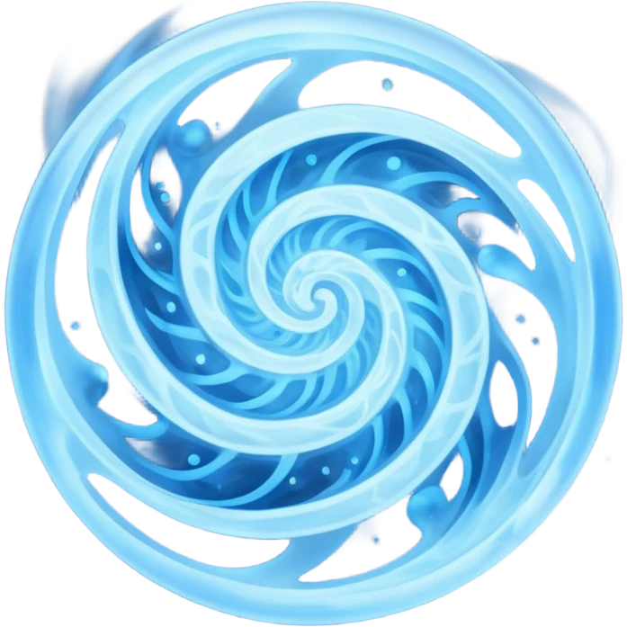 magical object blue magic mist swirl around with ancient symbol emoji