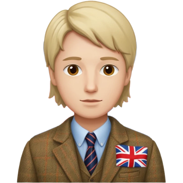 an English writer/playwriter with an UK flag in tha background emoji