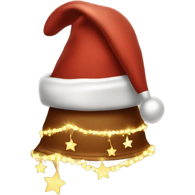 brown santa claus hat with shimmering garland emoji