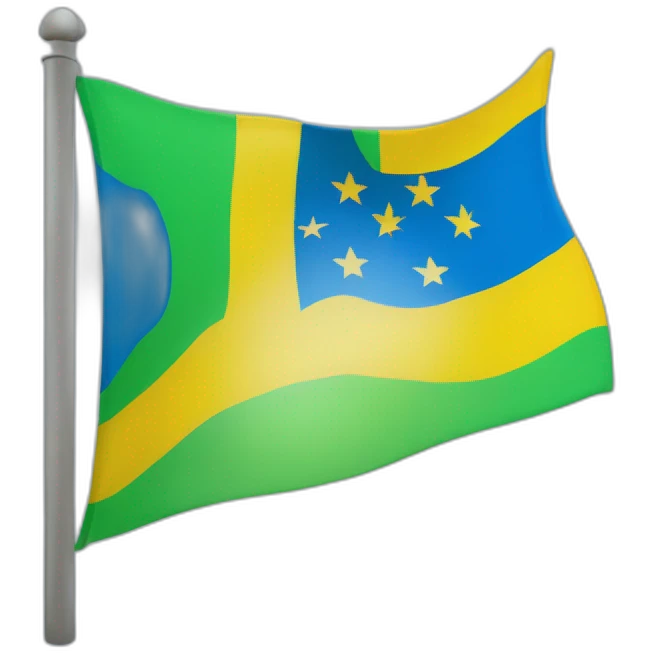 una bandera con colores en el siguiente orden azul amarillo y verde emoji