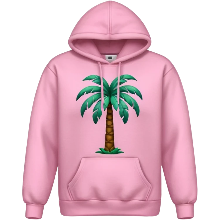 Pink palm puff hoodie emoji
