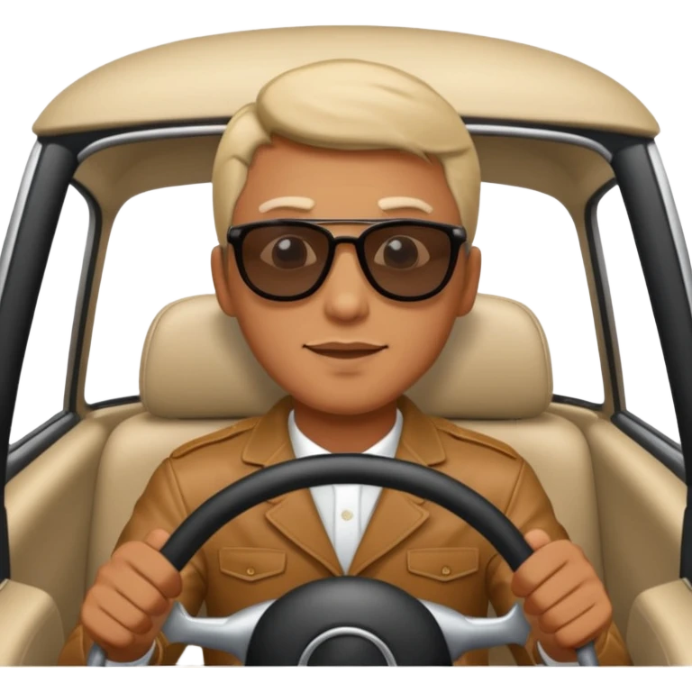 man driving a car emoji