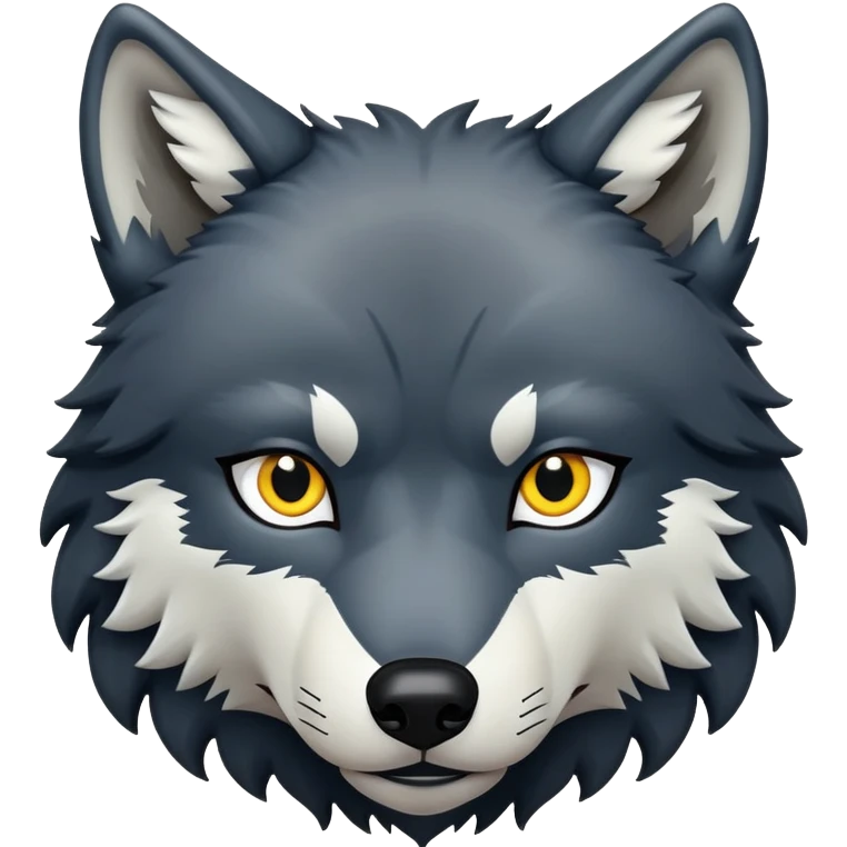 Wolf with midnight fur emoji