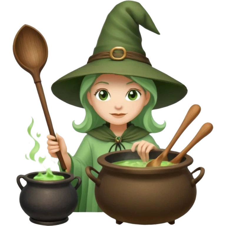 green witch cooking potion emoji