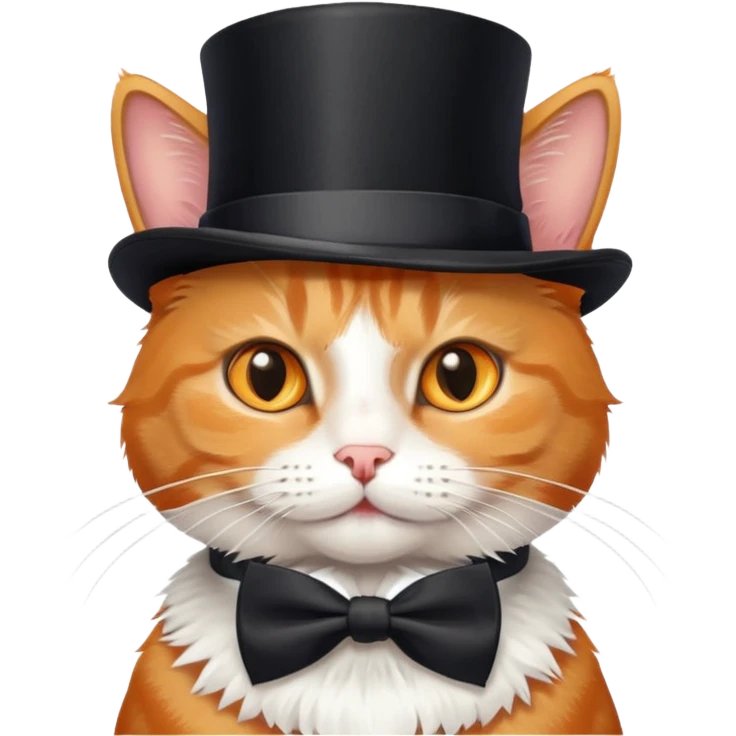 Cat with bow tie and top hat  emoji