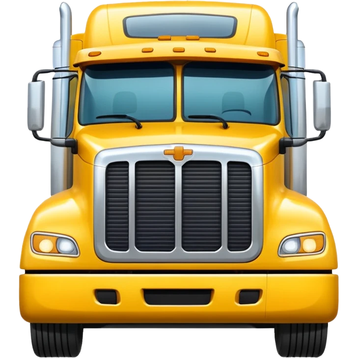 yellow semi truck front view emoji