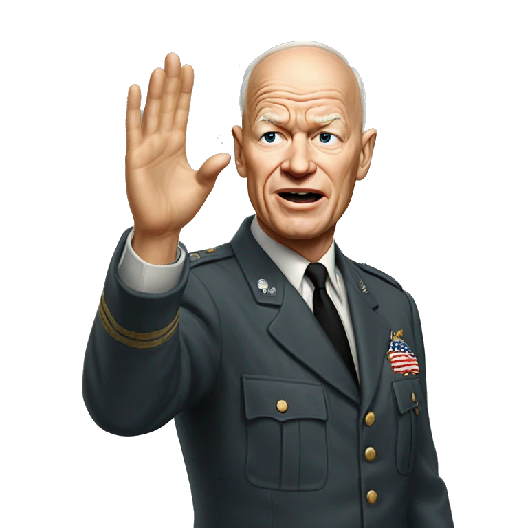 eisenhower photorealistic Gesturing no emoji