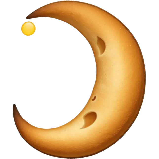 elongated  in the shape of a crescent moon crouton without a face emoji