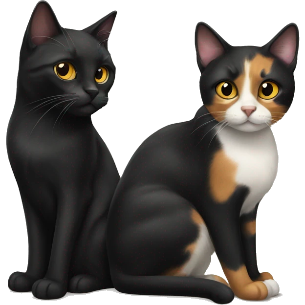 Black cat and calico  emoji