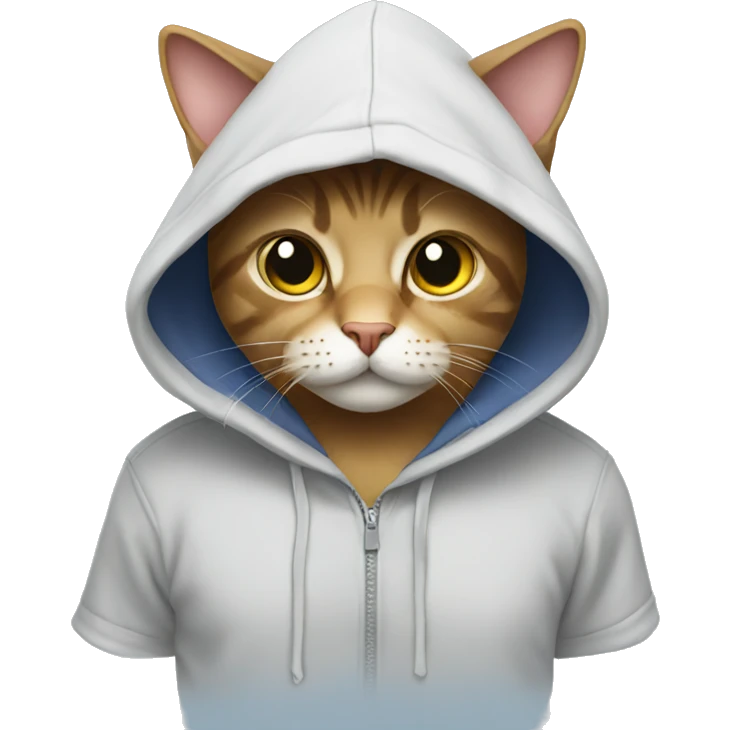 cat wearing a hoodie emoji