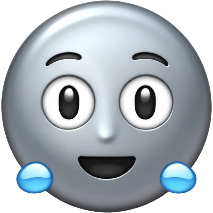 Silver chrome sparkle emoji, iOS emoji style, minimal shape, glossy metallic shine, clean background, smooth lighting emoji