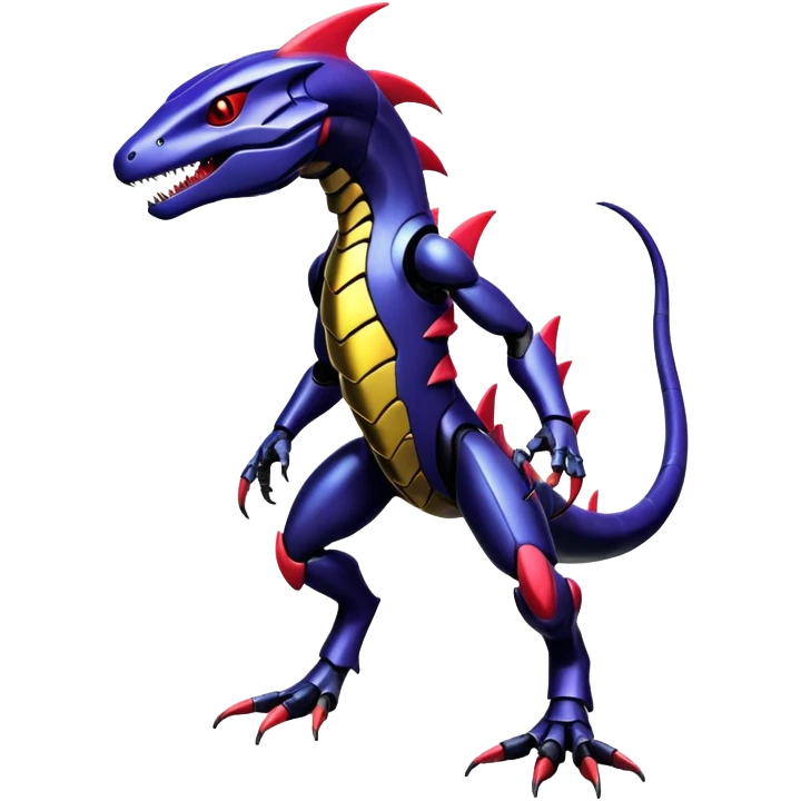 Shiny Exotic Colorful epic Salandit-Genesect-Koraidon-Fakémon-hybrid-creature (full body)  emoji