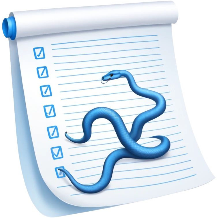long curling to-do list paper looping up and down like a snake with tiny checkboxes fading into the distance emoji