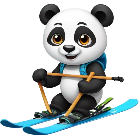 Panda skiing emoji