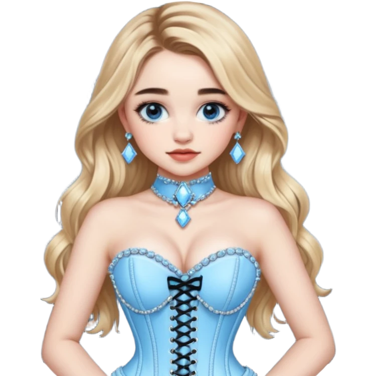 sabrina carpenter's 2025 grammy baby blue rhinestone jewelry corset emoji
