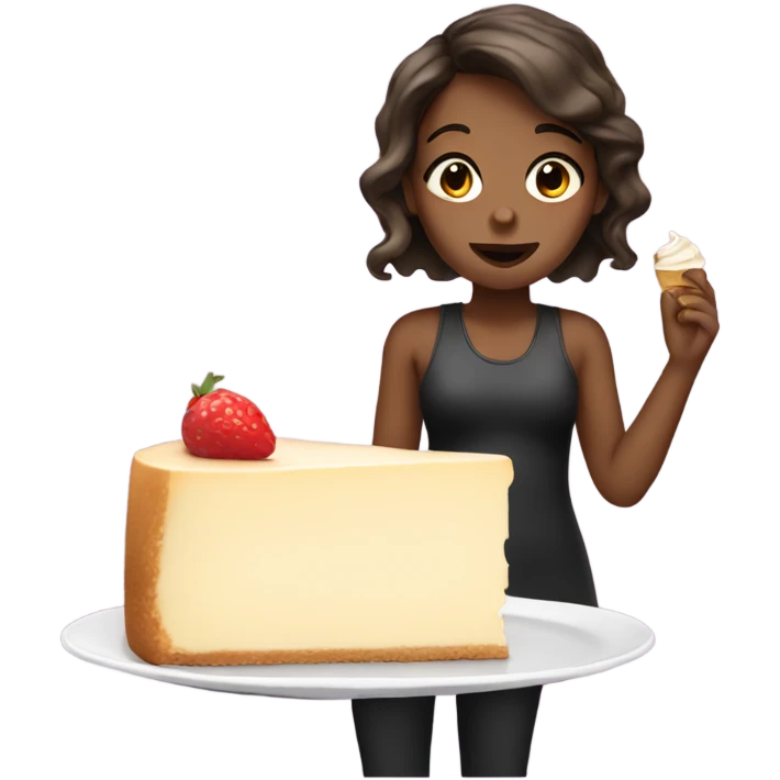 Girl eating cheesecake emoji