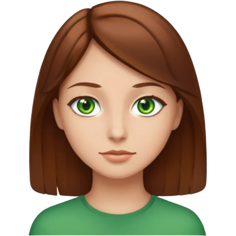 Green eyes brown hair  emoji