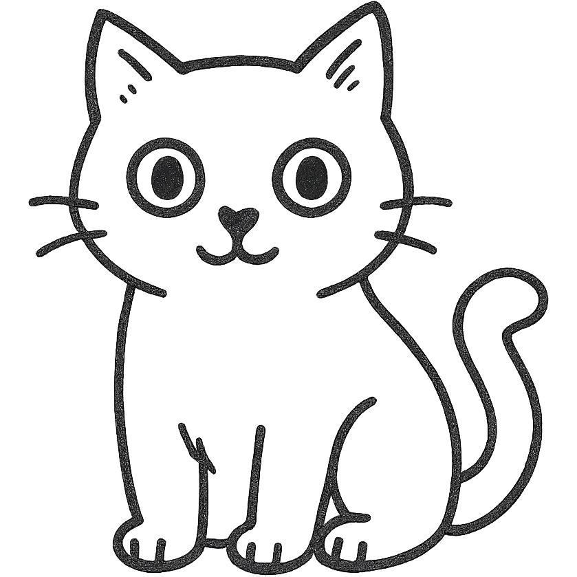 A cute cat with short white fur and blue eyes emoji