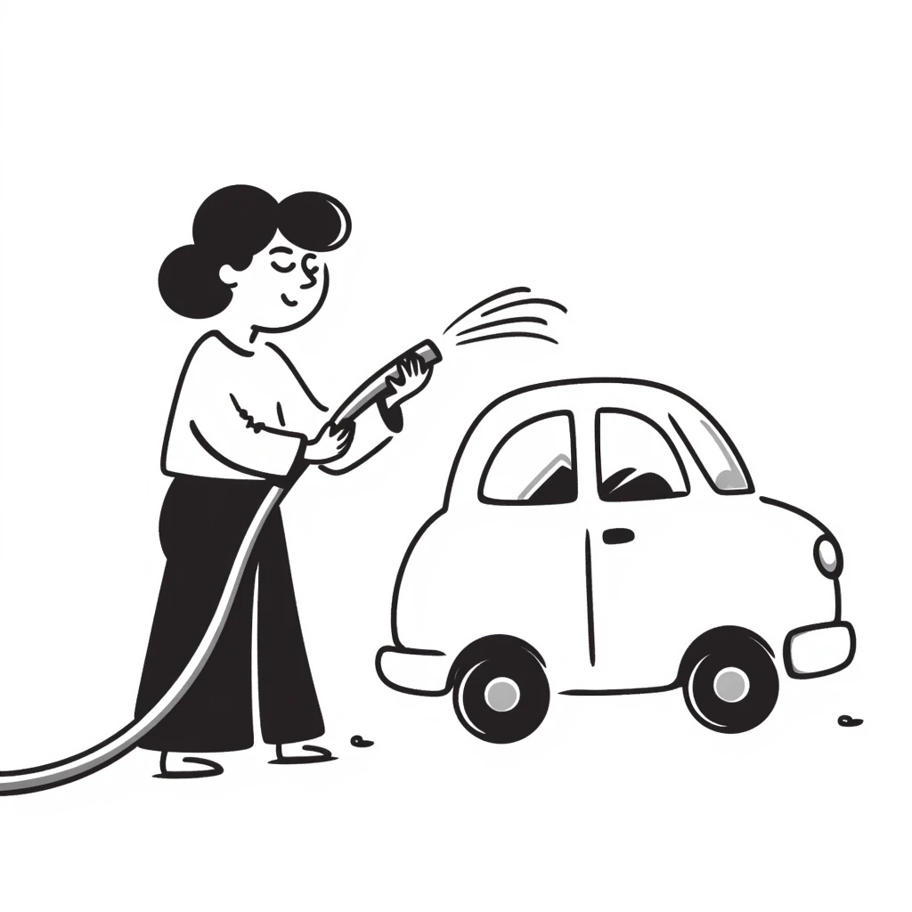 car washer, hand drawn doodle style emoji