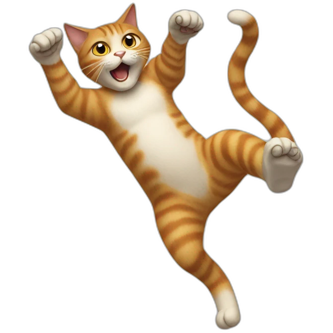cat attacking arm and kicking bottom paws emoji