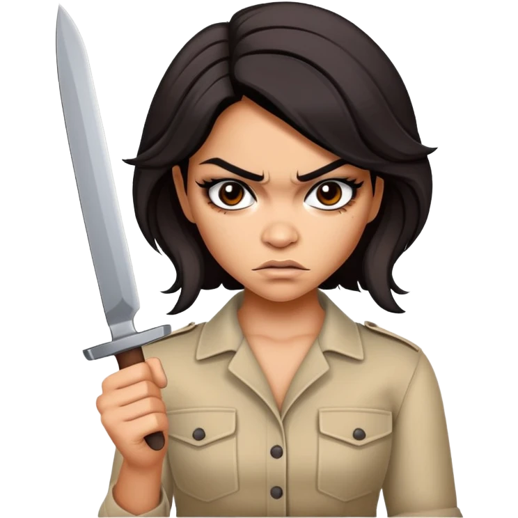 Angry Vanessa Hudgens with a knife emoji