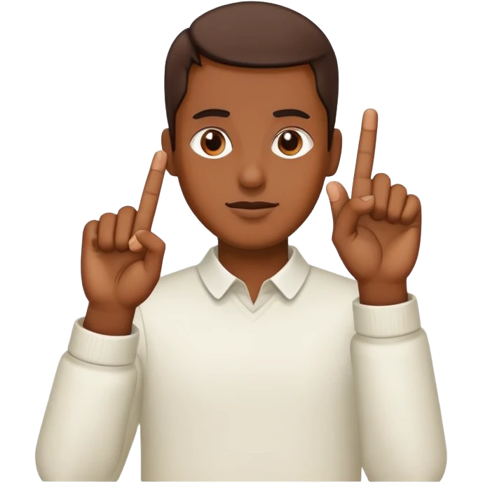 🙋🏾sticking up third finger emoji