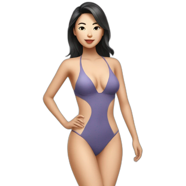 Sexy Asian woman wearing swimsuit emoji