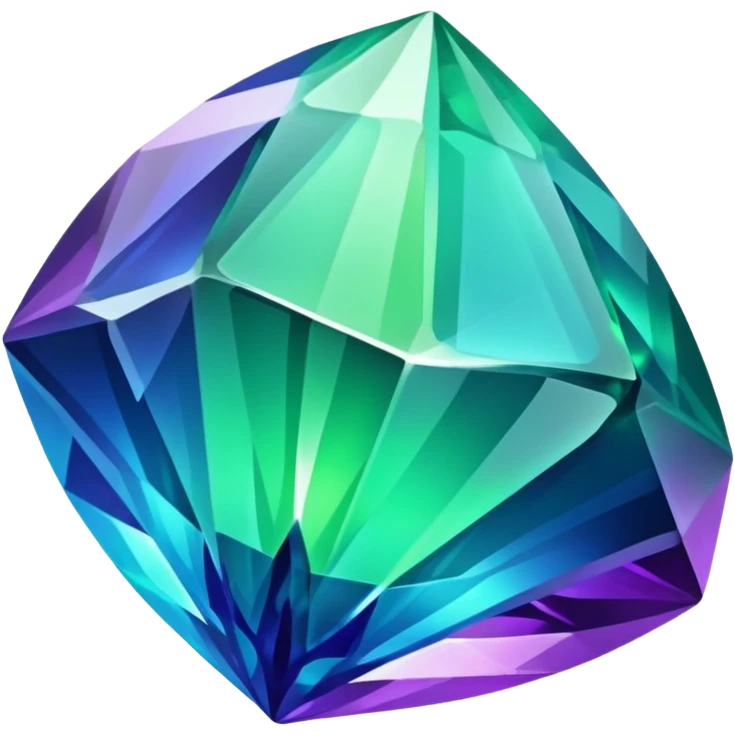 Shiny epic green blue and purple crystal  emoji