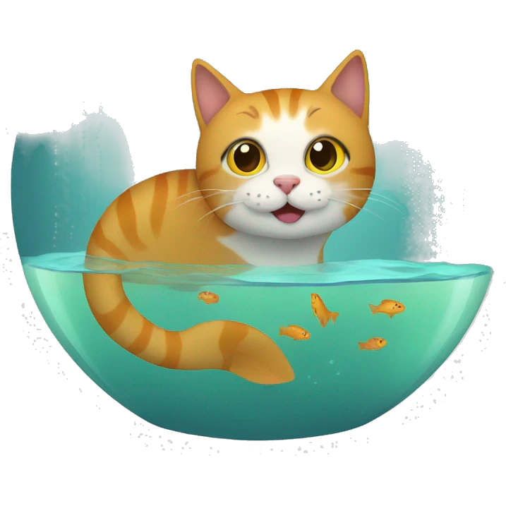 Cat in a fish bowl emoji