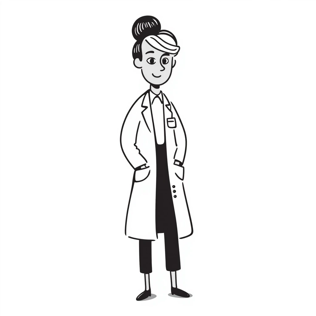 blonde caucasian woman in white dress shirt and white lab coat emoji