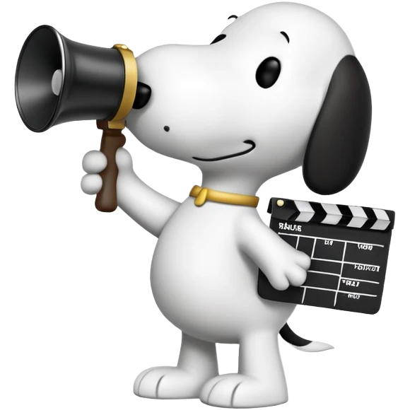 snoopy with film clapper emoji