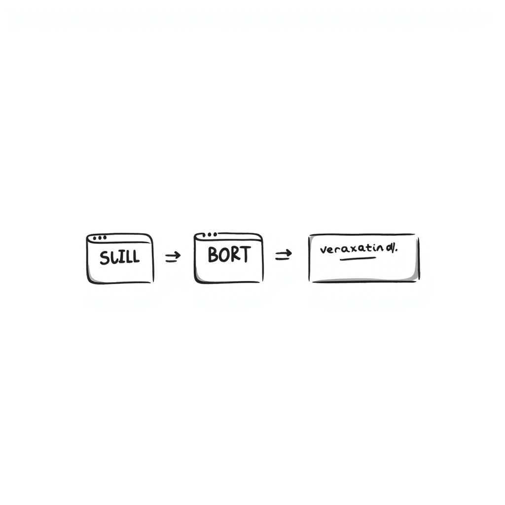 hand-drawn doodle of a simple algorithm with boxes and arrows emoji