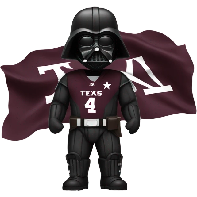 Darth Vader with a Texas a&m jersey emoji