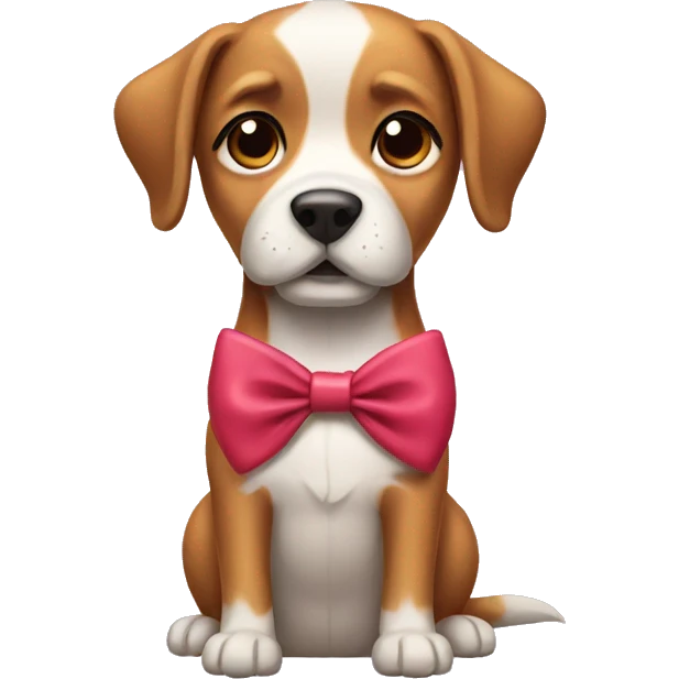 Dog wearing a bow  emoji