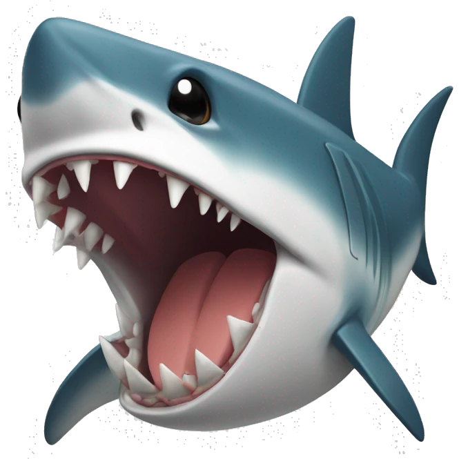 Tiburón con un abanico emoji