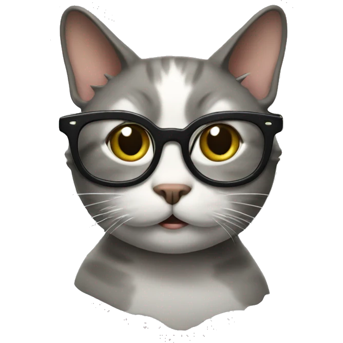 Cat in toilet with glasses emoji